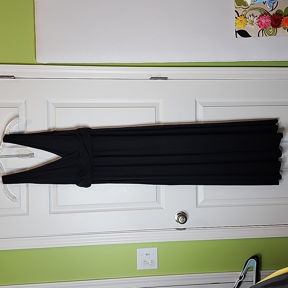 Boden Black Crossover Sleeveless Double V Maxi Dress, Women's Size 10